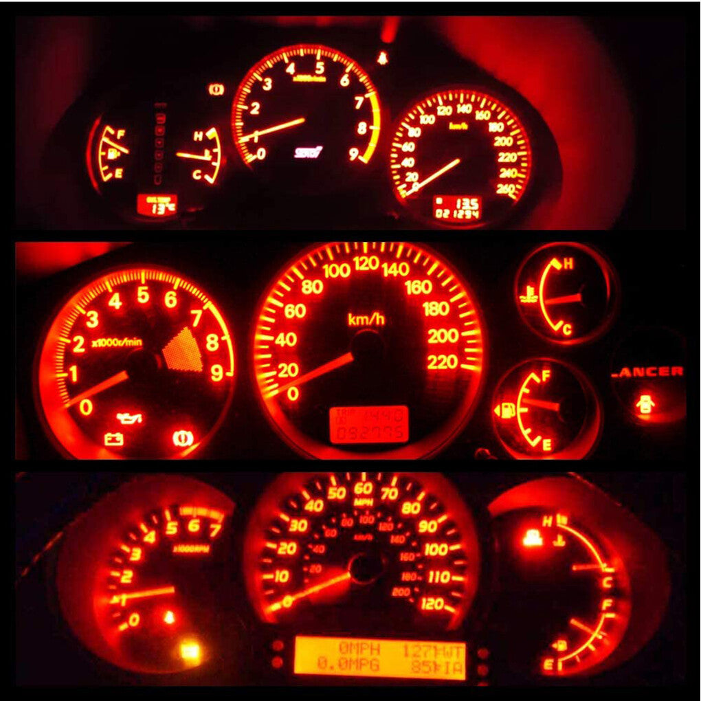 10Pcs Blue T5 74 37 SMD Car LED Dashboard Instrument Interior Light Accessories