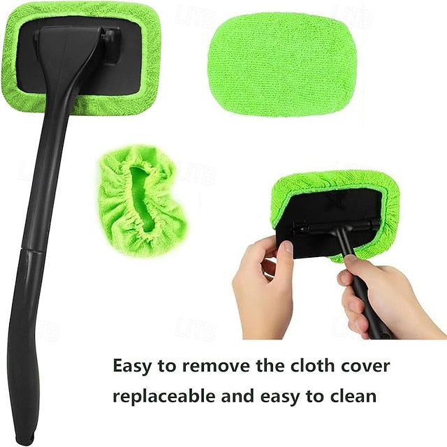Car Windshield Cleaner with 5 Washable Reusable Microfiber Pads