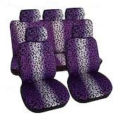 Car Leopard Seat Full Set Universal Protector Front and Rear Seat Covers 5 Pcs/set