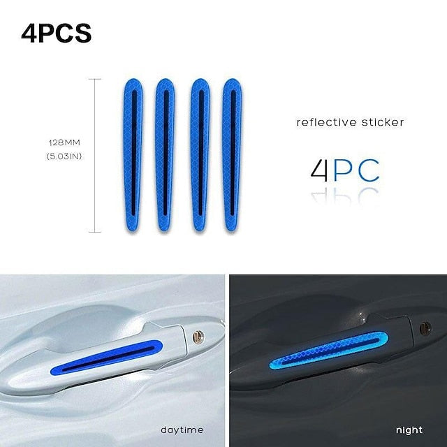 4pcs/8pcs Universal 3D Carbon Fiber Door Handle Sticker