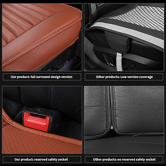 Car Seat Cushion Universal 5D Charcoal Leather Breathable Seat Protector