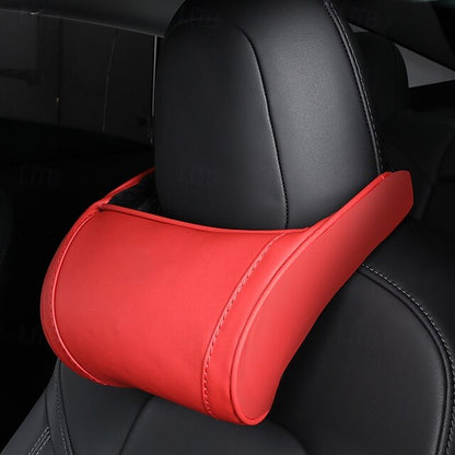 Genuine Leather Hanging Car Seat Pillow Neck Support Headres