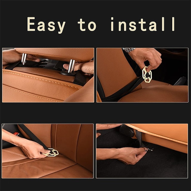 2 Pack Car Seat Back Organizer PU Leather Seat Protector Organizer