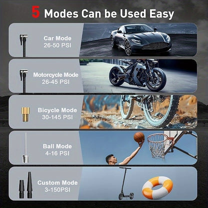Car Portable Air Compressor Cordless Digital LCD Tire Inflator Electric Air Pump