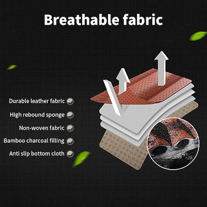 Car Seat Cushion Universal 5D Charcoal Leather Breathable Seat Protector