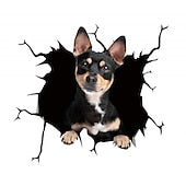 3D Car Stickers Auto  Puppy Broken Window Stickers French Bulldog Vinyl Decals