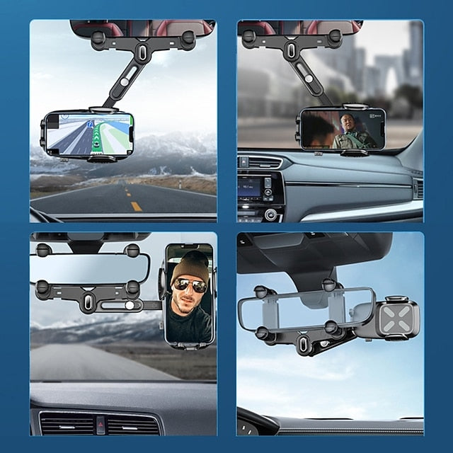 Universal Car Rearview Mirror Rotation Phone Holder