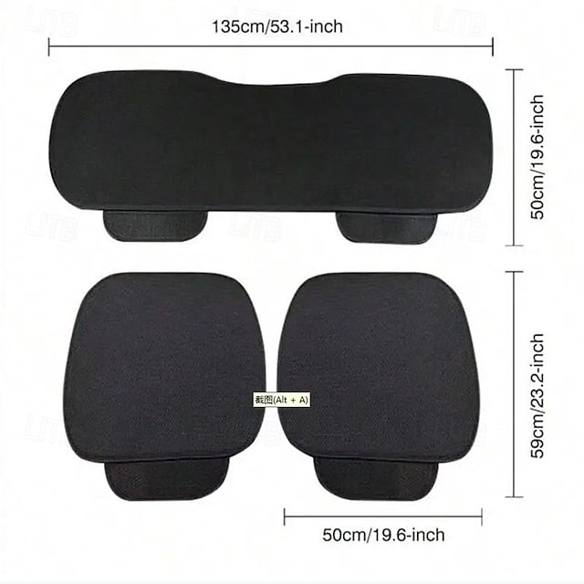 3 Piece Set Summer Car Ice Silk  Backless Cool Seat Cushion