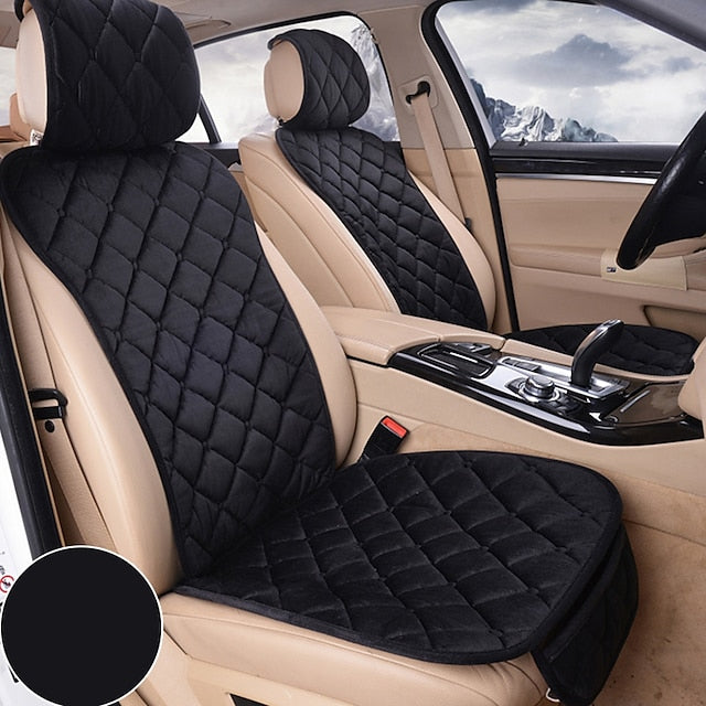 2PCS Universal Flocking Car Seat Cover Four Season Easy Install Interior Protector