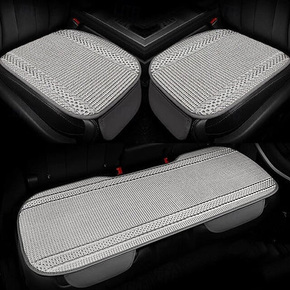 Universal Car Seat Cushion Covers 3-Piece Set Breathable Cooling Woven Seat Protectors