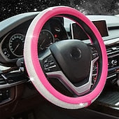 Diamond Leather Bling Crystal Rhinestones Universal Steering Wheel Cover