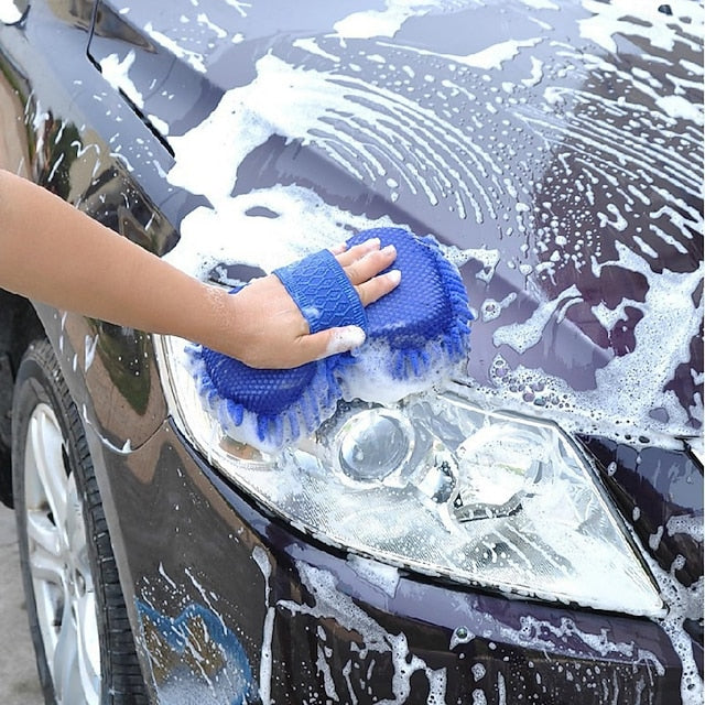 4 Pack Microfiber Car Wash Mitt 2-in-1 Double Sided Chenille Sponge Wash Tool