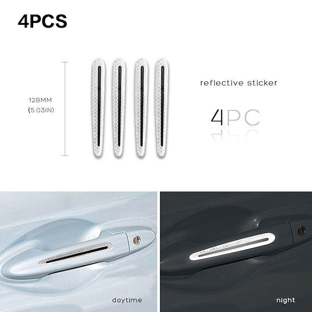 4pcs/8pcs Universal 3D Carbon Fiber Door Handle Sticker