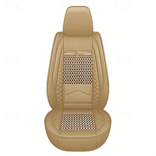 5 Seats Car Seat Covers Full Set  Faux Leather Breathable Universal Front Rear Protector
