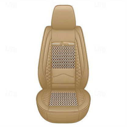 5 Seats Car Seat Covers Full Set  Faux Leather Breathable Universal Front Rear Protector