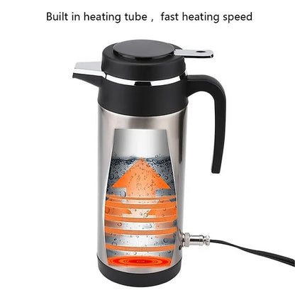 1200ML 12V/24V Car Cigarette Heating Electric Kettle Mug Travel Thermoses