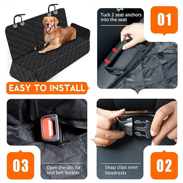 Car Seat Back Cushion for Dogs Pet Waterproof Bench Non-Slip Rear Seat