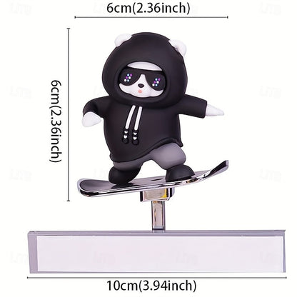 Car Dashboard Ornament Skateboard Bear Cartoon Animal Dashboard Pendant