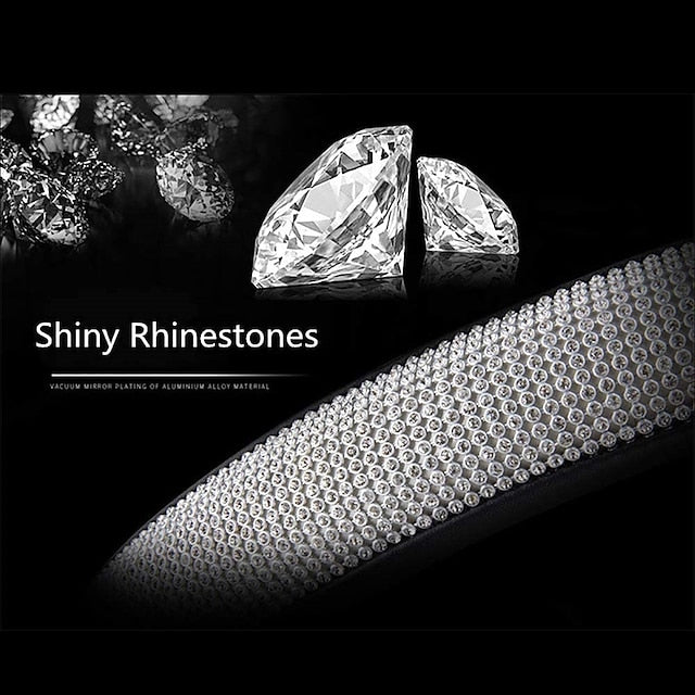 Diamond Leather Bling Crystal Rhinestones Universal Steering Wheel Cover