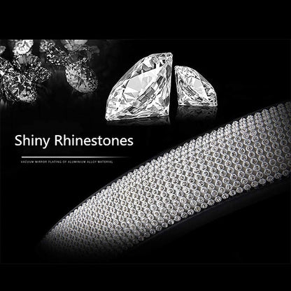 Diamond Leather Bling Crystal Rhinestones Universal Steering Wheel Cover