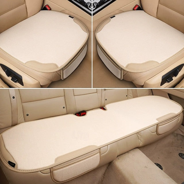 3pc Waterproof Universal Anti-Slip Seat Cushion Cover for Front Car Seats