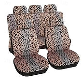 Car Leopard Seat Full Set Universal Protector Front and Rear Seat Covers 5 Pcs/set