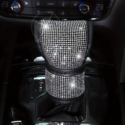 7PCS/Set Bling Car Accessories Set Includes Steering Wheel Seat Belt Pads Emblem Shift