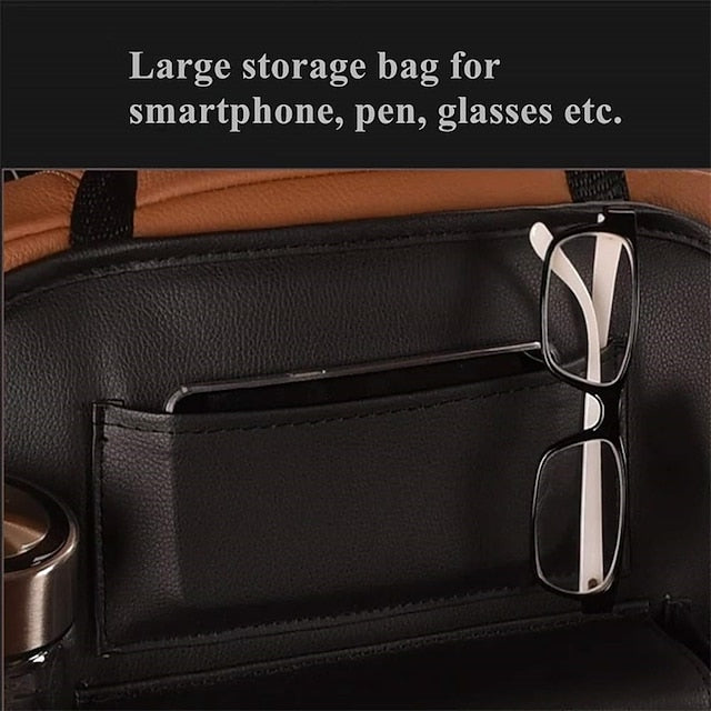 2 Pack Car Seat Back Organizer PU Leather Seat Protector Organizer