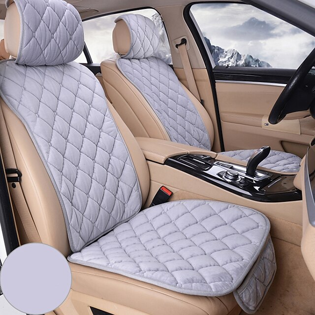 2PCS Universal Flocking Car Seat Cover Four Season Easy Install Interior Protector