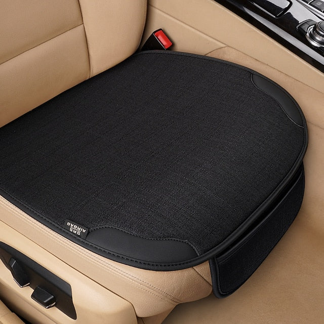 Universal 7pcs Car Seat Covers Full Set Breathable Linen Front Rear Seat Cushions