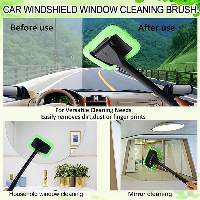 Car Windshield Cleaner with 5 Washable Reusable Microfiber Pads