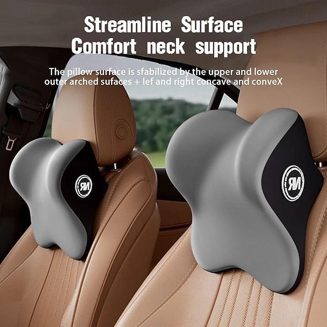 2 PCS Car Headrest Lumbar Support Memory Foam Neck Backrest Cushion