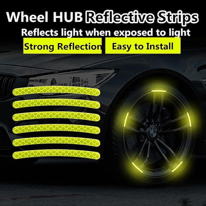 40pcs Car Motorcycle Wheel Hub Reflective Strip Sticker Warning Sticker