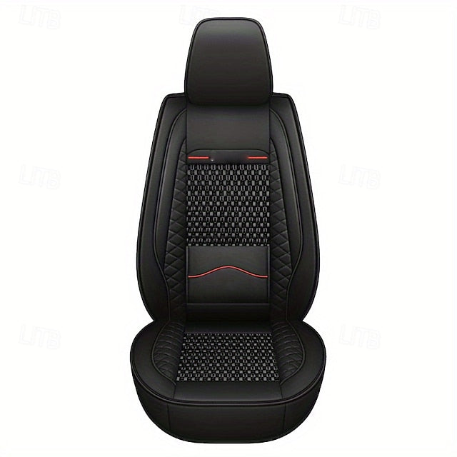 5 Seats Car Seat Covers Full Set  Faux Leather Breathable Universal Front Rear Protector