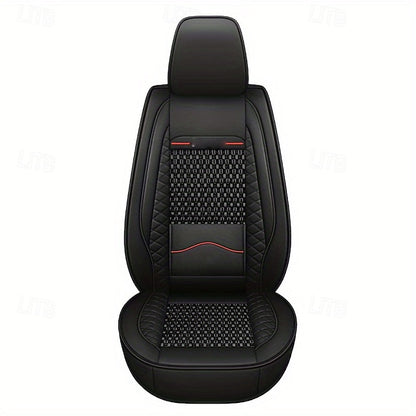 5 Seats Car Seat Covers Full Set  Faux Leather Breathable Universal Front Rear Protector