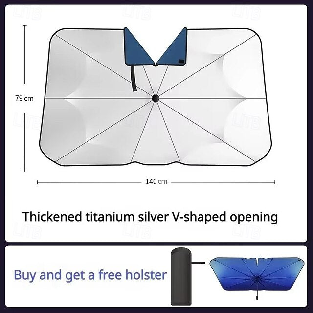 Car Windshield Sun Shade Umbrella Foldable Front Window Sunshade