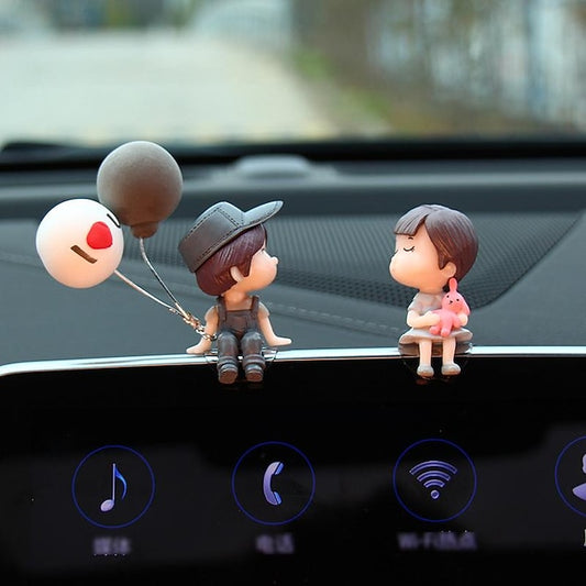 Car Decoration Cute Cartoon Couples Figurines Balloon Ornament