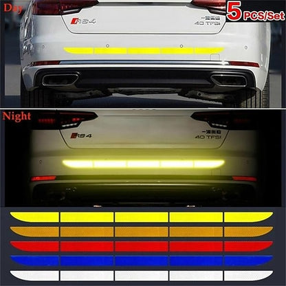 5pcs/set Car Reflective Stickers Waterproof Warning Decals Stickers