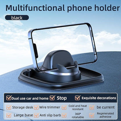 Multifunctional Car Phone Holder 360-degree Rotating Dashboard Anti-slip Mat