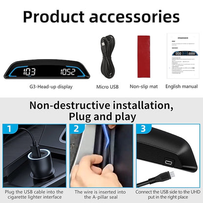 Car Digital GPS Head-up Display Speedometer Universal Headset  5.5 Inch