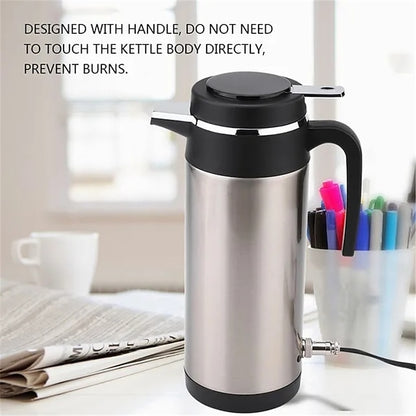 1200ML 12V/24V Car Cigarette Heating Electric Kettle Mug Travel Thermoses