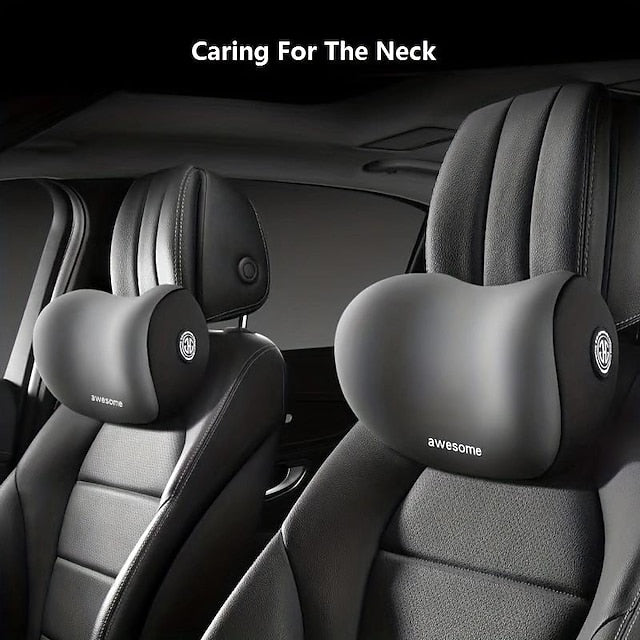 Car Seat Headrest Back Support Pad Soft Memory Pillow Lumbar Cushion 2 Pcs/set