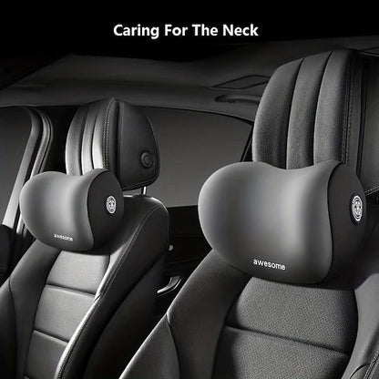 Car Seat Headrest Back Support Pad Soft Memory Pillow Lumbar Cushion 2 Pcs/set