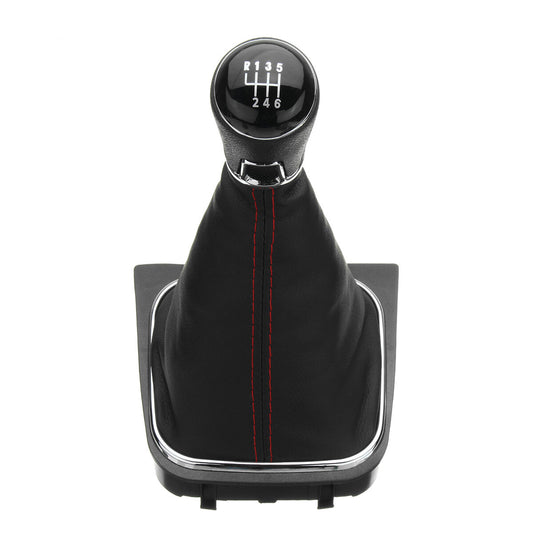 6 Speed Gear Shift Knob Shifter Inner PU Leather Boot Gaitor For VW Golf