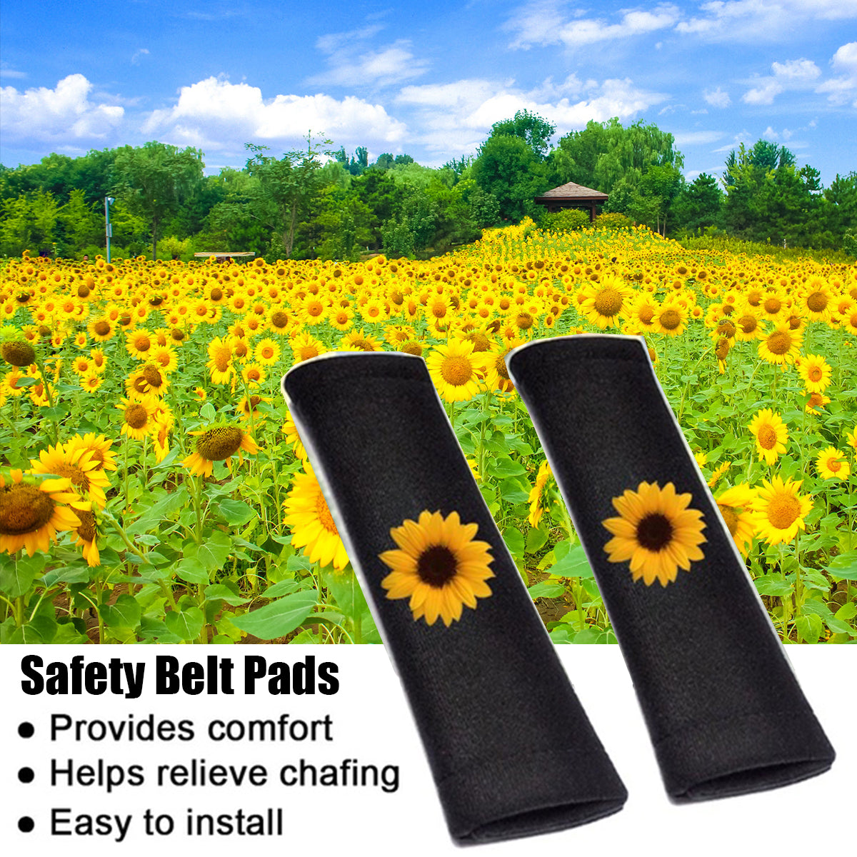 Car Steering Wheel Covers Plush Sunflower Protector