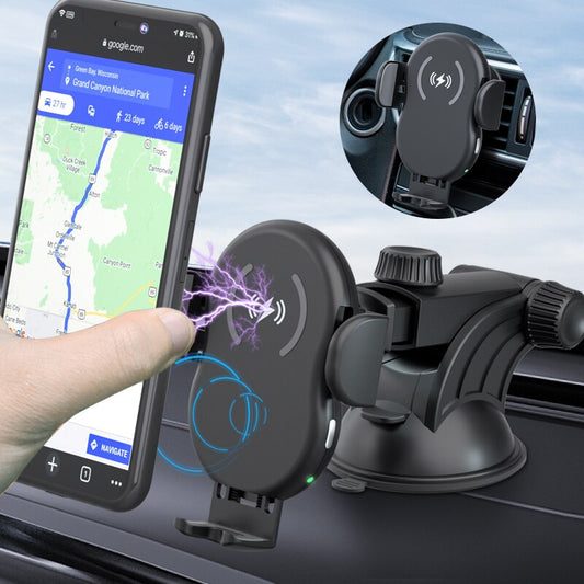 Car Bracket Wireless Charger Auto-sensing Stand Holder For IPhone Samsung
