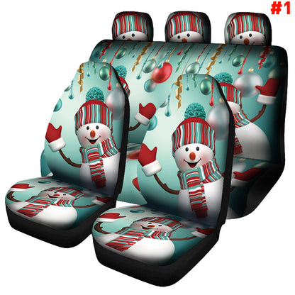 Car Christmas Seat Cushion Cover Protector Universal Fit 7 Pcs