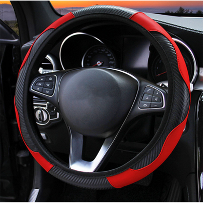 Car Carbon Fiber Steering Wheel Cover Anti-slip Protector