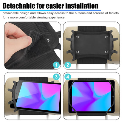 Car Headrest Mount Tablets Universal Silicone Stand Angle-Adjustable Phone Holder