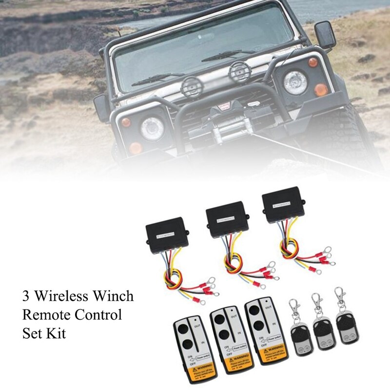 12V 50Ft Wireless Winch Remote Control Set Kit Switch